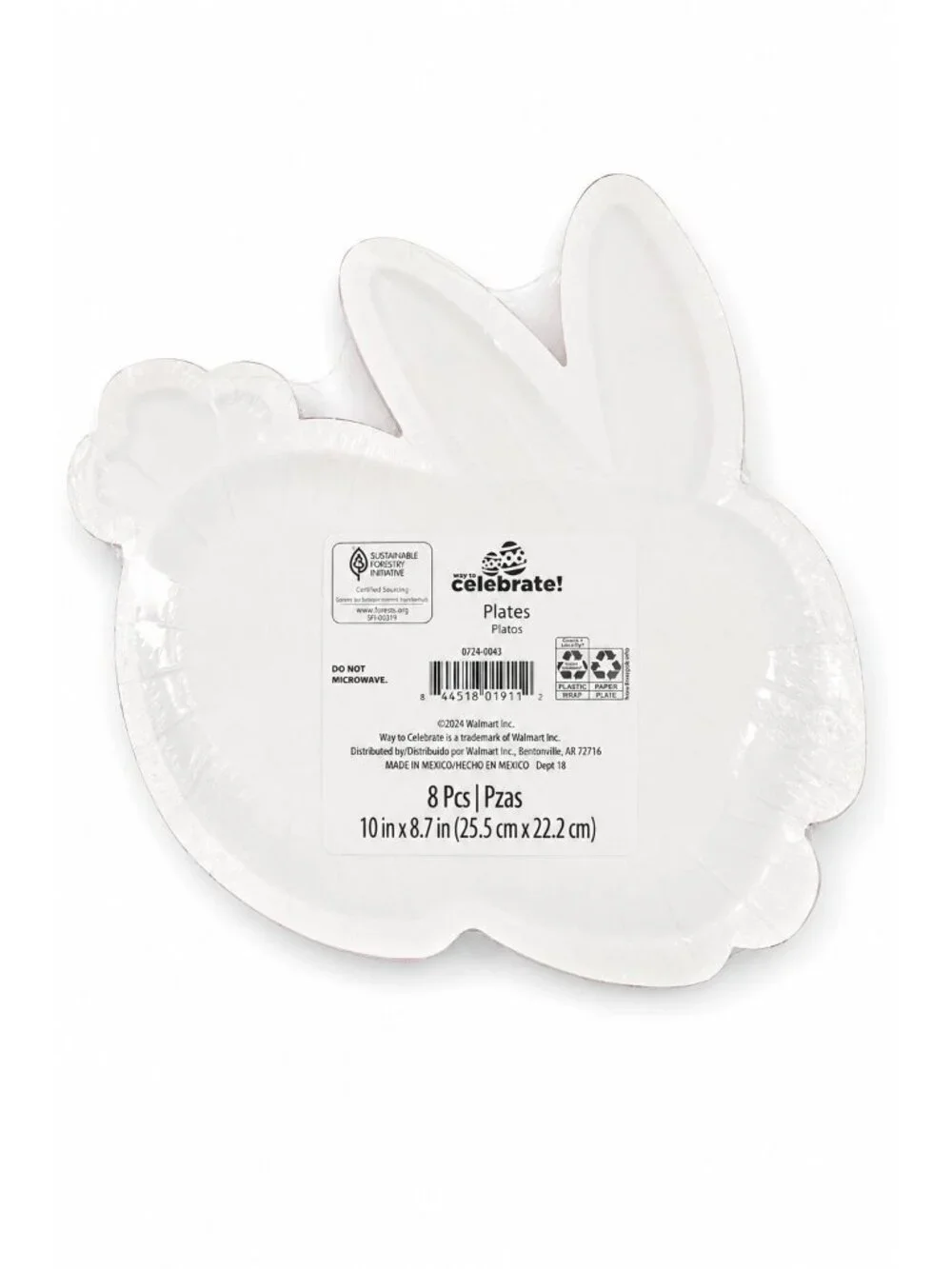 Lot of 7 Bunny Shaped Paper Plates 8 Ct Each Party 56 Plates